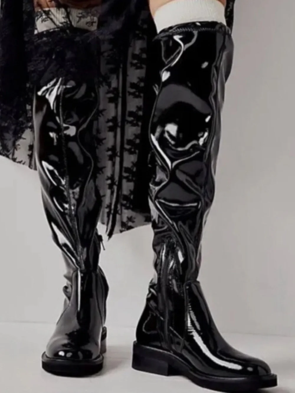 Free People Go Go Gloss Over the Knee Size 40/9 Boots NEW Patent Leather